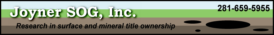  Joyner SOG, Inc. - Research in surface and mineral title ownership 
